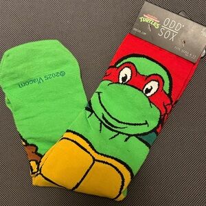 New Odd Sox Nickelodeon Teenage Mutant Ninja Turtles Raphael Leonardo Crew Socks